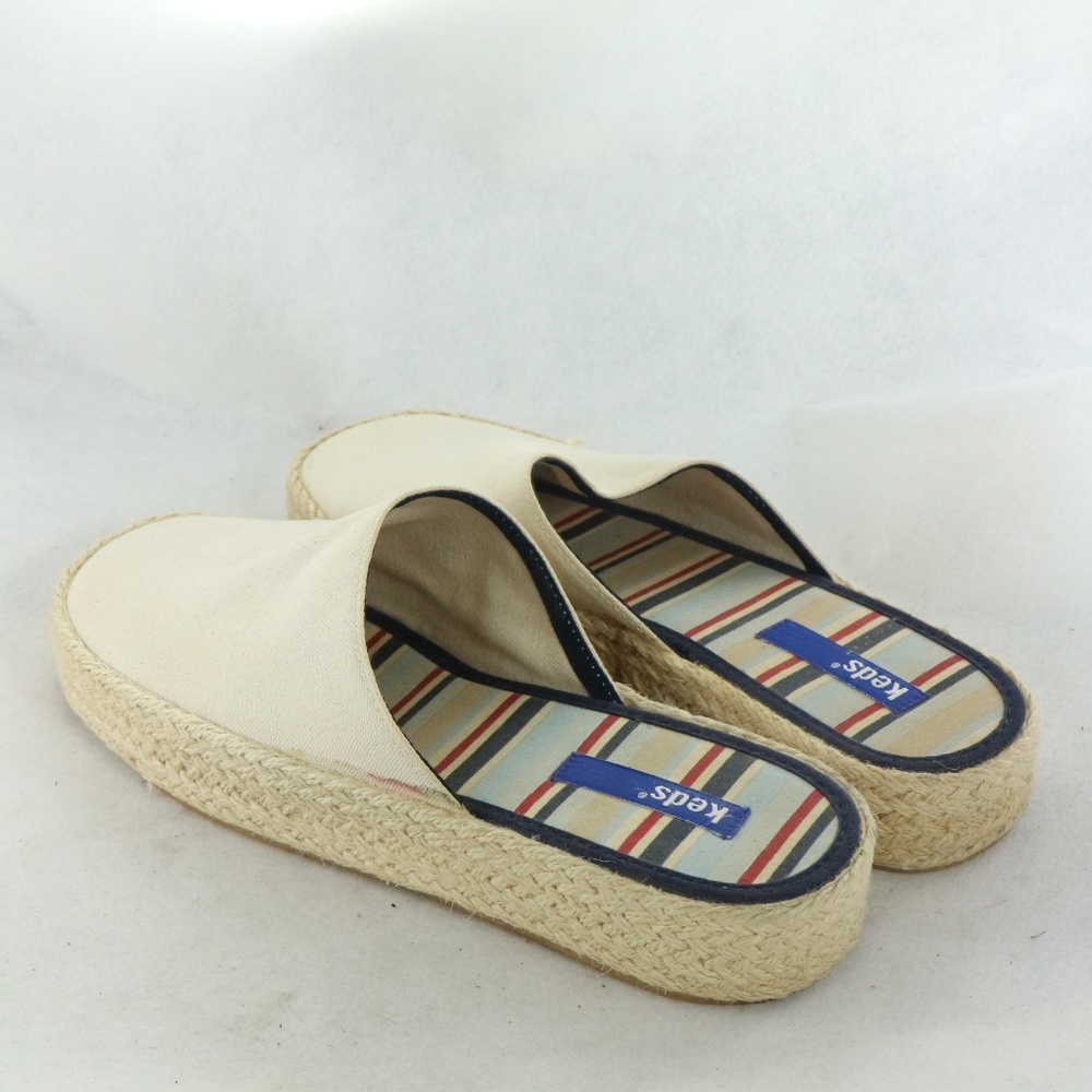 KEDS Cream Canvas Espadrille Style Mules Sz 8 Wmns - Picture 7 of 8